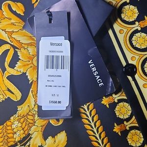 Brand new Versace short sleeve informal shirt silk Twill